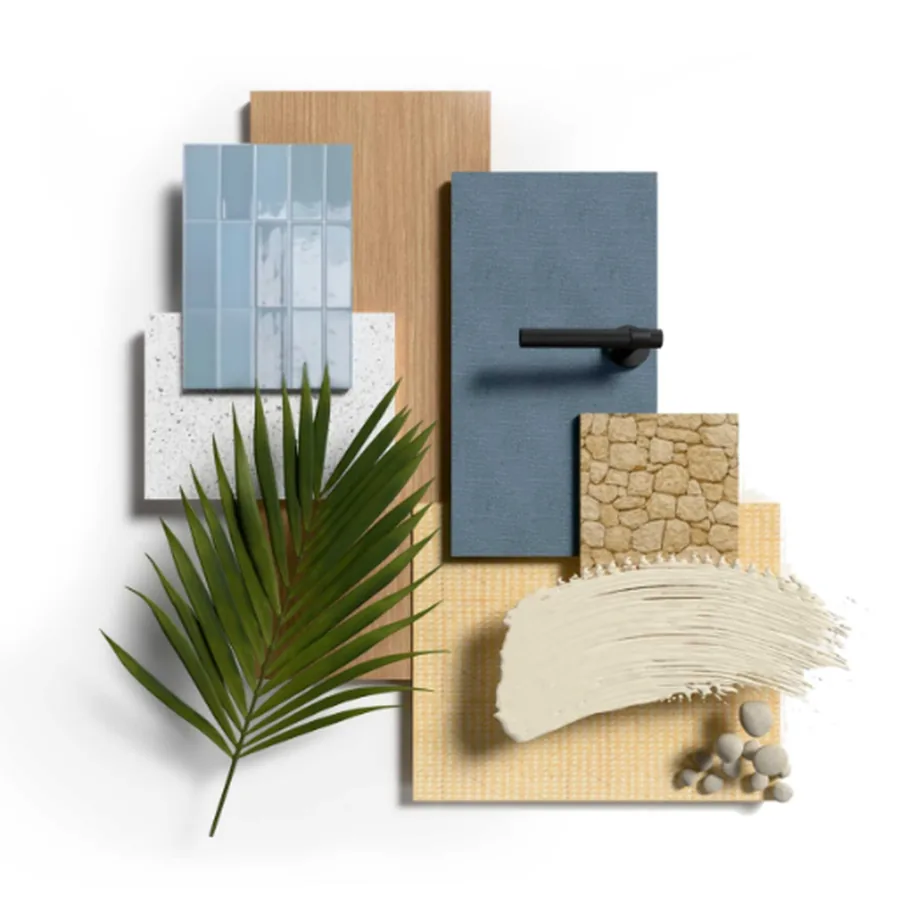 Moodboard de materiales y acabados