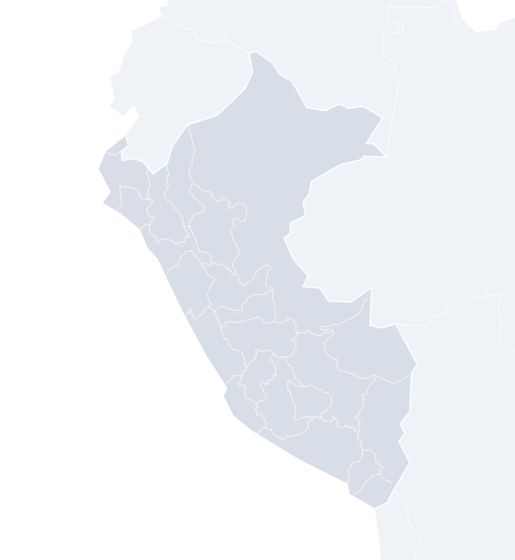 Mapa de Perú con presencia de proyectos VIDARQ